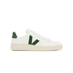 EUC Veja V-12 Leather White Sneakers with Green Size 37, 6